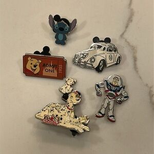 Disney Red and Blue Toy Pin Collection